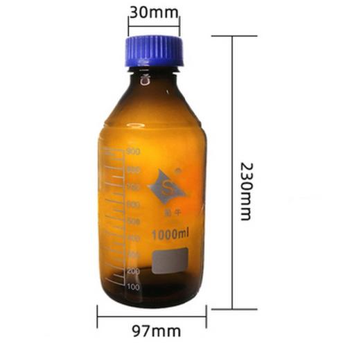 (蜀牛)棕色普料蓝盖瓶/棕色丝口试剂瓶 1L;GL45蓝色盖；6只/盒,24只/箱