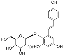 82373-94-2; 2,3,5,4'-Tetrahydroxystilbene 2-O-glucoside; 55327-45-2; 2,3,5,4-tetrahydroxyl diph