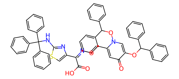 (Z)-2-(((1,5-Bis(benzhydryloxy)-4-oxo-1,4-dihydropyridin-2-yl)methoxy)imino)-2-(2-(tritylamino)thiaz