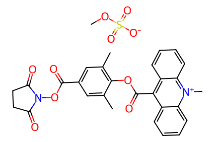 115853-74-2; ME-DMAE-NHS; [4-(2,5-dioxopyrrolidin-1-yl)oxycarbonyl-2,6-dimethylphenyl] 10-methylacri