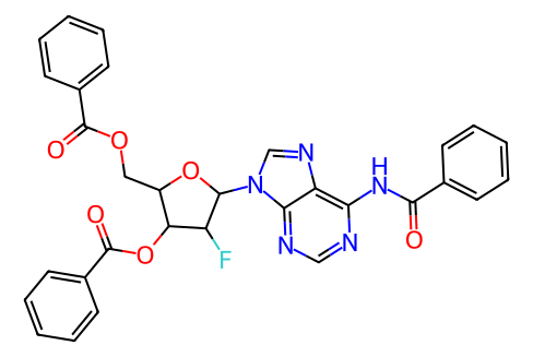 (2R,3r,4s,5r)-5-(6-benzamido-9h-purin-9-yl)-2-((benzoyloxy)methyl)-4-