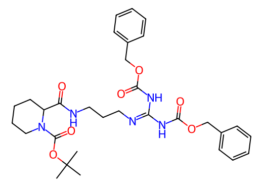 bis((benzyloxy)carbonyl)guanidino)propyl)carbamoyl)piperidine-1-carboxylate