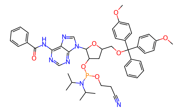 N6-苯甲酰基-5'-O-DMT-3'-脱氧腺苷2'-CE 亚磷酰胺,50mg