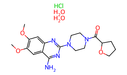 1-(4-氨基-6， 7-二甲氧基-2-喹唑啉基)-4-[(四氢呋喃-2-甲酰基)哌嗪盐酸盐二水合物