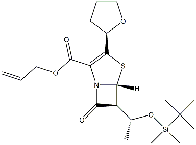 6-(1'-叔丁基二甲基硅氧乙基)-3-(2''-四氢呋喃基)-7-氧代-4-硫-1-氮杂双环[3.2.0]庚-2-烯-2-羧酸烯丙酯,5g