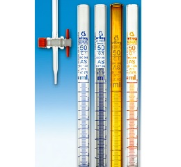 10:0.02mL AS级透明玻璃滴定管，PTFE活塞，白背蓝线,含CNAS计量校准实验室资质证书