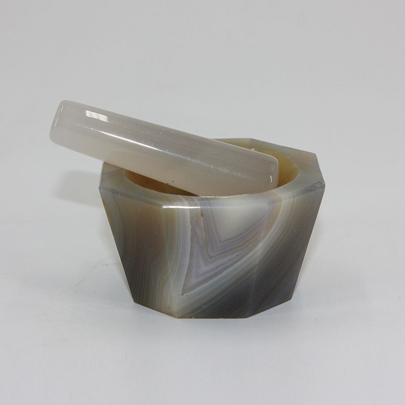 130mm深型玛瑙研钵,带研磨棒 外径×内径:130×110mm,内深:42mm,研磨棒长:110mm