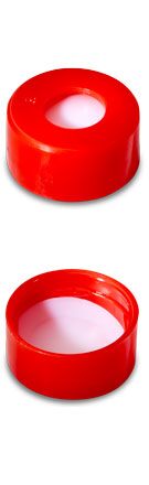 Red,12 x 32mm Snap Neck Cap and PTFE Septum 100/pkg