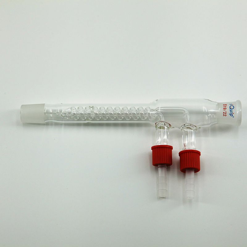 蛇形回流冷凝器,具可拆卸小咀 磨口:24/40;冷凝部分长度:175mm;总长度:335mm;小咀外径:10mm