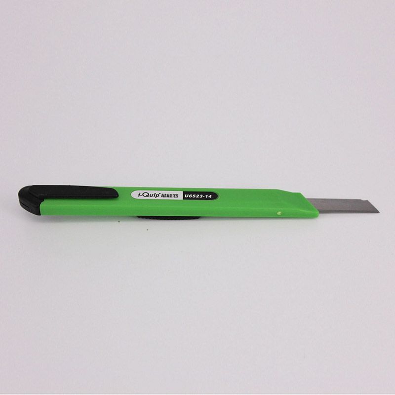 9mm美工刀刀片 刀片材质:SK4;刀片宽度:9mm;配套美工刀:U6523-08,U6523-11,U6523-12,U6523-13,U6523-14 10个/盒