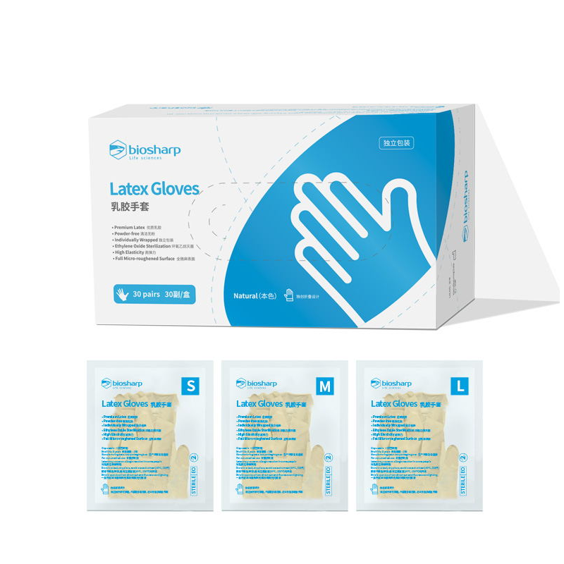 独立包装一次性乳胶手套中号 Latex Gloves,M  30双/盒