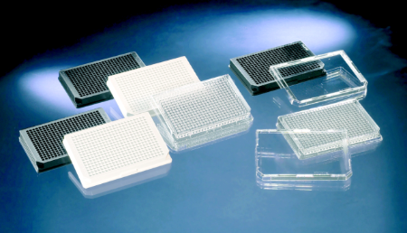 384-Well Polystyrene Black and White Microplates Non-Treated，White Case of 100