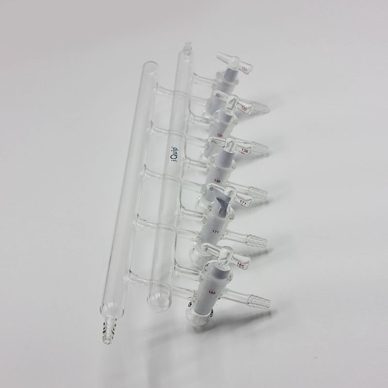 双排管真空气体分配器(空心节门塞) 节门组数:5;总长度:450mm;类型描述:带4个10mm通气小咀,分别为前左、前右、后左、后右