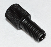 Flangeless black polyoxymethylene fitting for 1/18 tubing