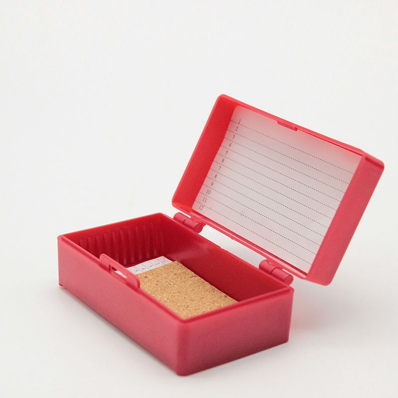 载玻片盒 规格:12片装;颜色:红色;长×宽×高:80×54×33mm 1个/袋.12/包