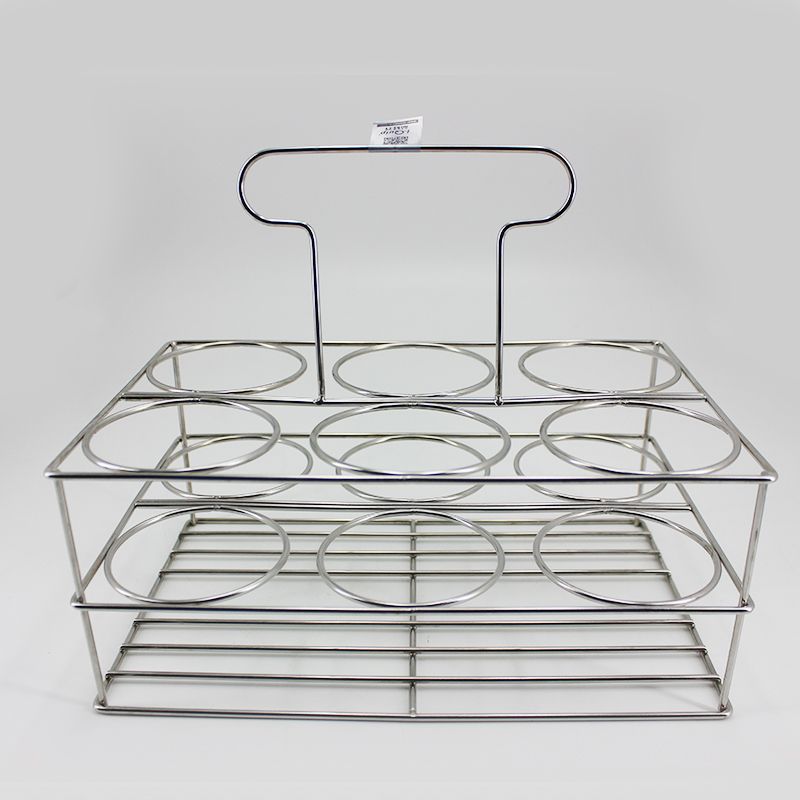 不锈钢洗瓶托架 尺寸:290×185×235mm;孔数:6(2×3);孔径:75mm