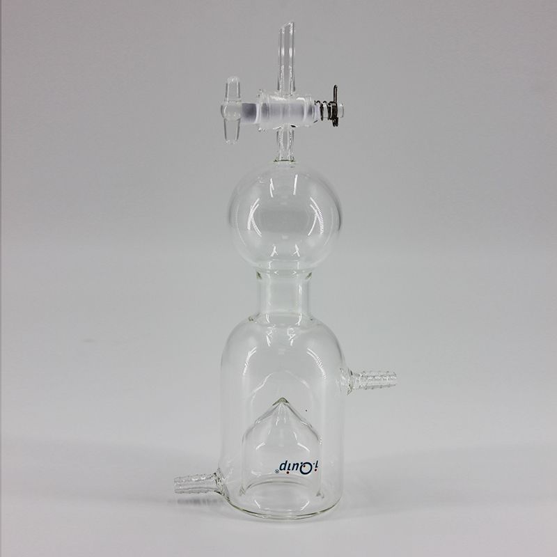 微量杜瓦型冷阱 下端接收瓶容积:100ml;节门类型:玻璃;节门孔径:2mm;干冰腔体内径×高度:40×60mm