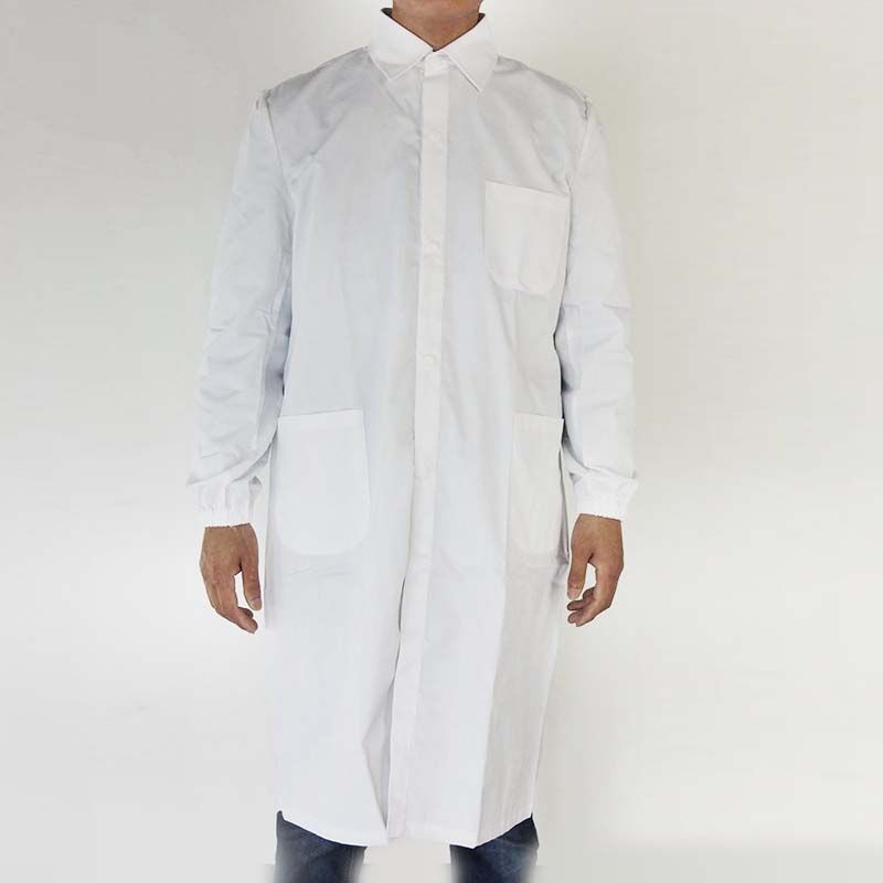 衬衣领实验服 材质:65%涤纶,35%棉;型号:2XL;适用身高:1.75-1.80m;身长:1.16m;胸围:1.28m;肩宽:0.485m;袖长:0.66m