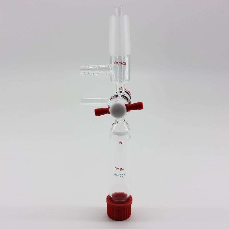 250ml多肽固相合成管 外径:57mm;螺纹口:32;砂板孔隙度:G3;带下磨口、连接小咀和T型四氟节门