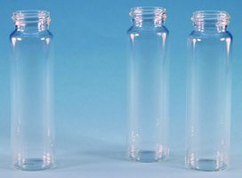 螺纹口透明玻璃样品瓶（仅样品瓶） Vials, screw top, clear glass (vial only) volume 40 mL, clear glass vial, thread 24