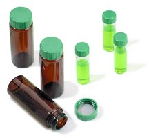 预组装螺纹口样品瓶，带 PTFE 衬垫实心瓶盖 Vials, screw top with solid green Melamine cap with PTFE liner, preassembled