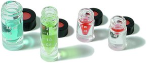 微量反应器 Micro-Reaction Vessel, black phenolic hole cap, pkg of 12 volume 0.3 mL, clear glass vial, PTF