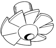 ACE turbine fits shaft o.d., 10 mm, diam. 64 mm