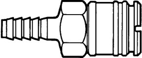 Quick-connect hose coupling for tubing i.d.,    1/4  in., Coupling