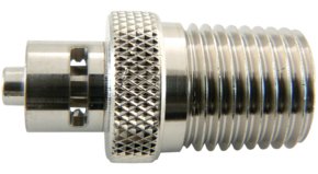 Luer-to-Threaded NPT connector male Luer lock to 1/4-18 thread, 316 stainless steel