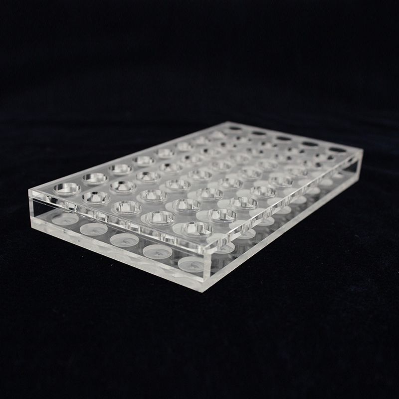 样品瓶架 孔径:13mm;尺寸:185×100×20mm;厚度:5mm;孔数:45(5×9);描述:适用于1.8ml样品瓶