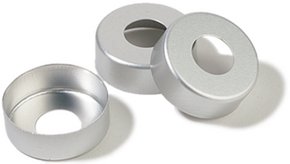 铝钳口密封件（不带隔垫） Aluminum crimp seal (without septum), silver aluminum open center, seal diam. 11 mm, fo