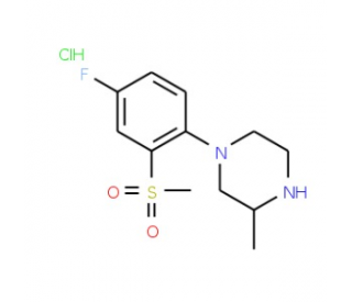 1-[4-Fluoro-2-(methylsulfonyl)phenyl]-3-methylpiperazine hydrochloride  500 mg