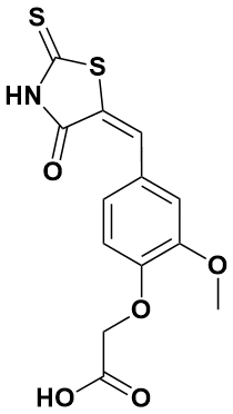 2-(2-甲氧基-4-((4-氧代-2-硫代噻唑烷-5-亚基)甲基)苯氧基)乙酸|2-(2-Methoxy-4-((4-Oxo-2-Thioxothiazolidin-5-Ylidene)Methyl