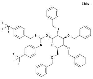 2,3,4,6-四-O-苄基-α-D-吡喃葡萄糖基-对三氟甲基苄硫代-N-(对三氟甲基苯基)甲酰亚胺盐|2,3,4,6-Tetra-O-benzyl-α-D-glucopyranosylp-Trifl