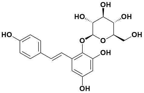 2,3,5,4’-四羟基二苯乙烯-2-O-β-D-葡萄糖苷|(2S,3R,4S,5S,6R)-2-(2,4-Dihydroxy-6-((E)-4-Hydroxystyryl)Phenoxy)-6-(H