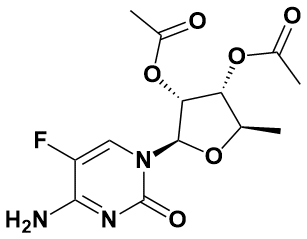 2,3-二-O-乙酰基-5-脱氧-5-氟-D-胞啶|2,3-Di-O-Acetyl-5-Deoxy-5-Fuluro-D-Cytidine|161599-46-8|源叶|5g