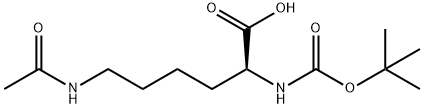 N-叔丁氧羰基-N<i></i>'-(乙酰基)-L-赖氨酸 结构式