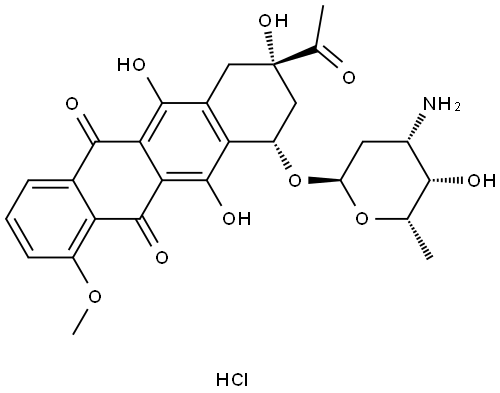 盐酸柔红霉素 结构式