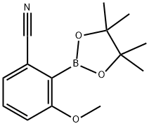 3-甲氧基-2-(4,4,5,5-四甲基-1,3,2-二氧杂硼烷-2-基)苄腈 结构式