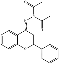 N-乙酰基-N<i></i>'-(2,3-二氢-2-苯基-4H-1-苯并吡喃-4-亚基)乙酰肼 结构式