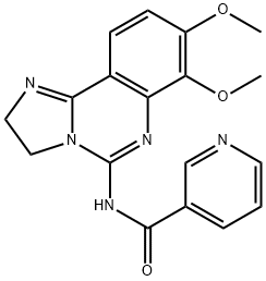 N-(2,3-二氫-7,8-二甲氧基咪唑并[1,2-C]喹唑啉-5-基)-3-吡啶甲酰胺 結(jié)構(gòu)式