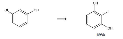 2-碘苯-1,3-二醇的合成路线