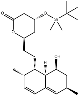 4-(叔丁基二甲基甲硅烷氧基)-6-[2-(8-羥基-2,6-二甲基-1,2,6,7,8,8A-六氫萘)-乙基]-四氫吡喃-2-酮 結(jié)構(gòu)式