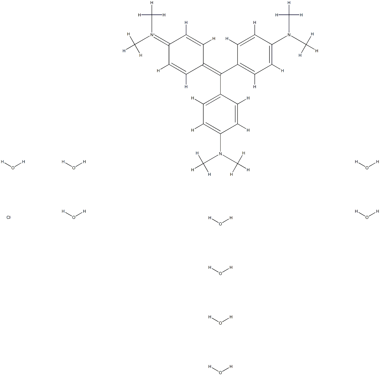 结晶紫九水合物 结构式