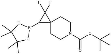 6-Boc-2,2-difluoro-6-aza-spiro[2.5]octane-1-boro<i></i>nic acid pinacol ester 结构式