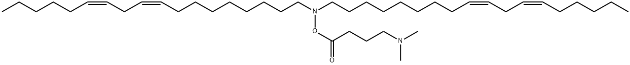 BUTANOIC ACID, 4-(DIMETHYLAMINO)-, DI-(9Z,12Z)-9,12-OCTADECADIEN-1-YLAZANYL ESTER 结构式