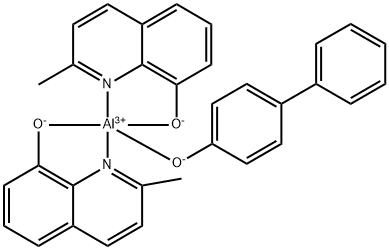 双(2-甲基-8-羟基喹啉-N1,O8)-(1,1<i></i>'-联苯-4-羟基)铝 结构式