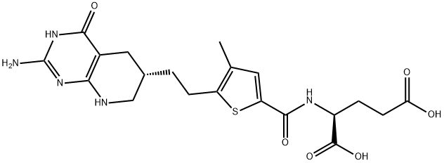 N-((5-(2-((6S)-2-氨基-1,4,5,6,7,8-六氫-4-氧代吡啶并[2,3-D]嘧啶-6-基)乙基)-4-甲基-2-噻吩)甲酰基)-L-谷氨酸 結(jié)構(gòu)式