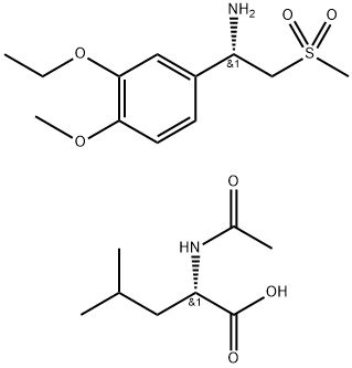 (S)-1-(3-乙氧基-4-甲氧基苯基)-2-(甲基磺?；?乙胺 N-乙?；?L-亮氨酸鹽 結(jié)構(gòu)式