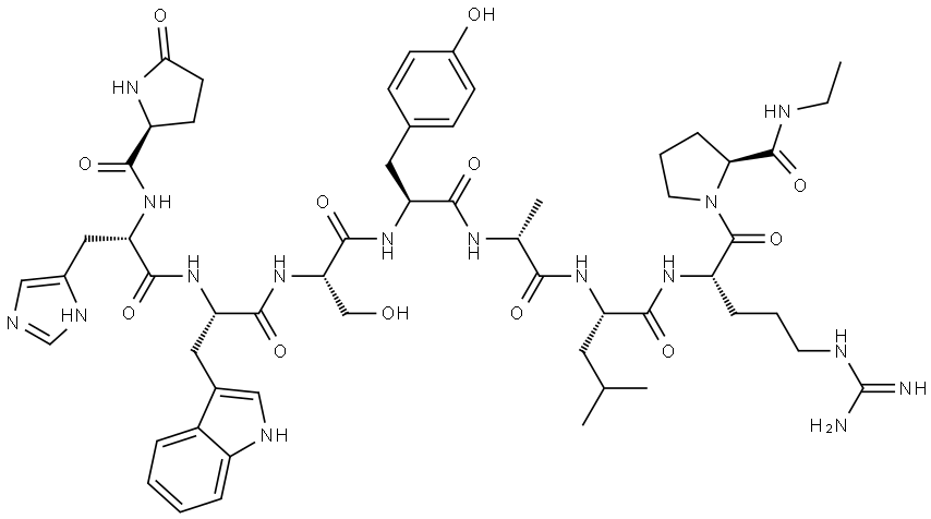 促黄体激素释放激素(D-丙氨酸^)类似物 结构式